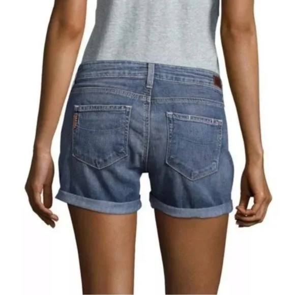 PAIGE Hutton Cuffed Denim Shorts in Toni Wash - Picture 2 of 9
